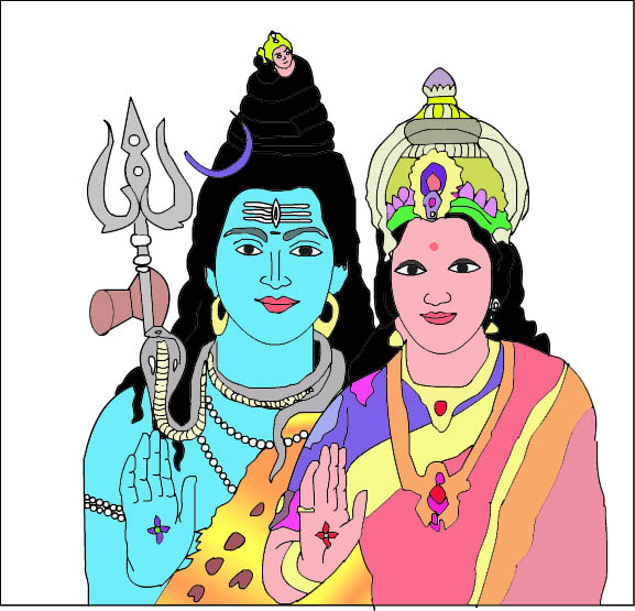 Lord Shiva and Parvati by sumangal16 on DeviantArt
