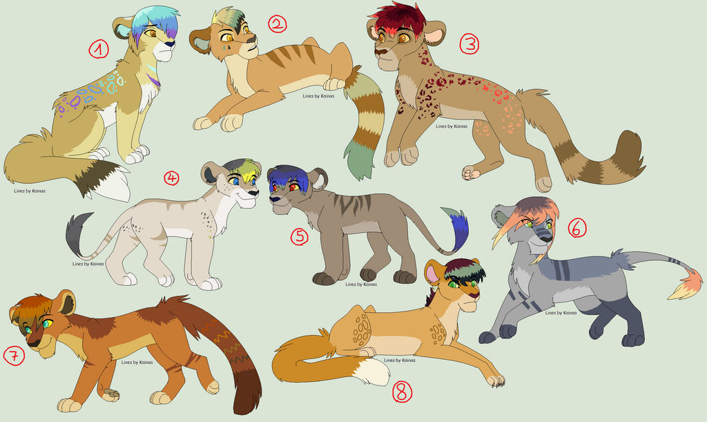 Colorful Lion Adoptables :CLOSED: