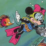 Minnie Mouse scuba diving