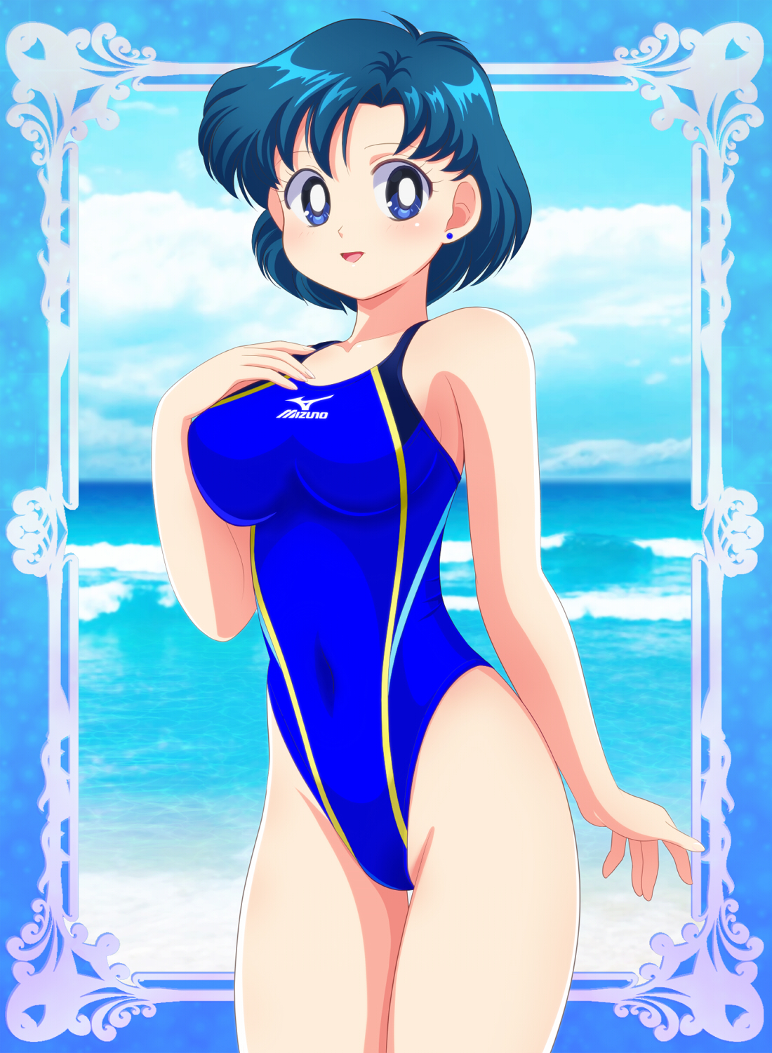 Ami Mizuno's sexy one-piece swimsuit by Pirochi x2