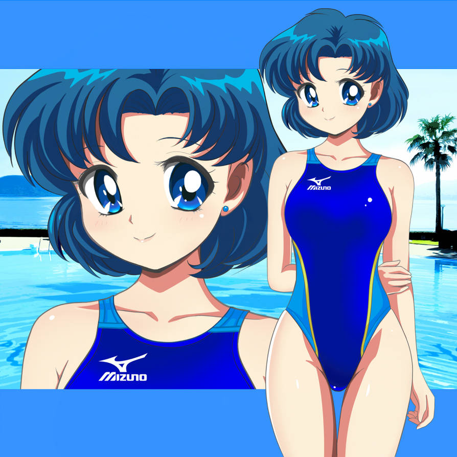 Ami Mizuno's sexy one-piece swimsuit by Pirochi x3