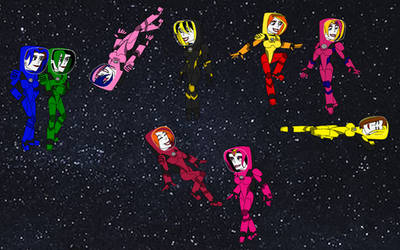 Sodor Girls floating in space by SUP-FAN x2 by steamanddieselman