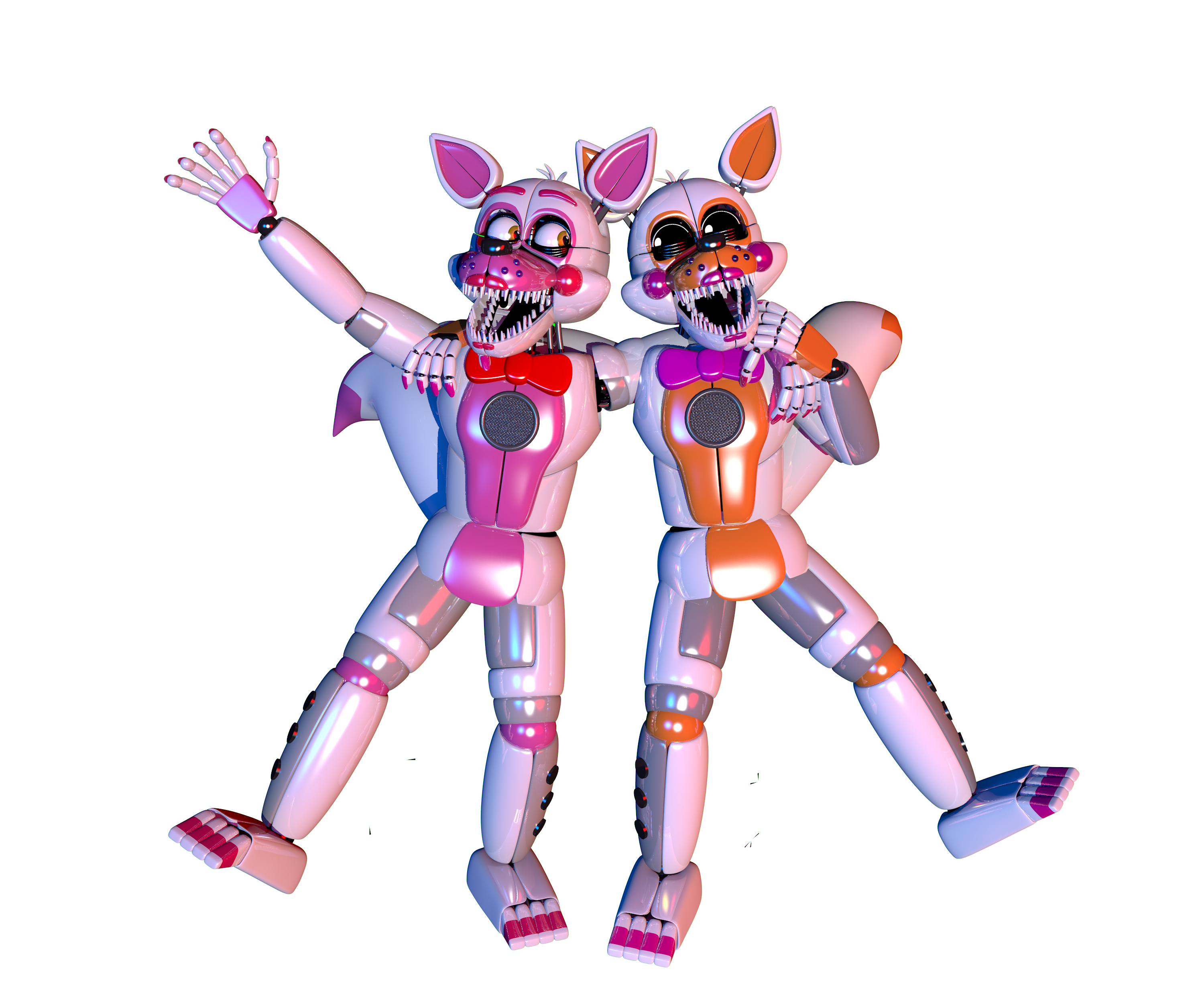 Stylized Funtime Foxy and Lolbit by Morigandero on DeviantArt