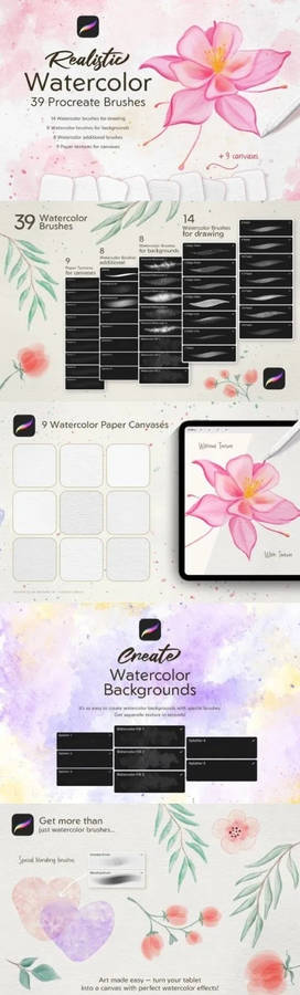 Realistic Watercolor Procreate Brush