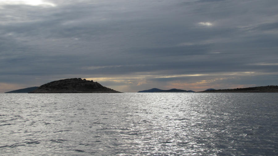 Evening at adriatic sea