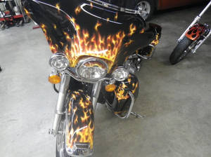 Flamed out Harley-Davidson