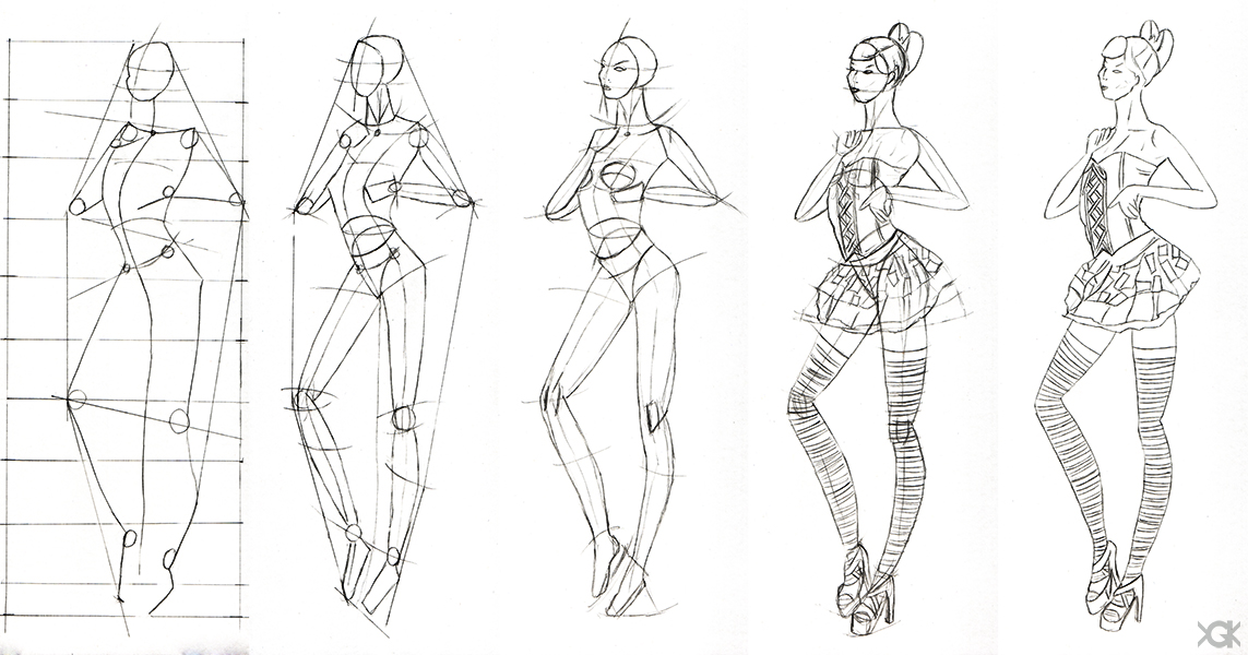 Sketch of fashion design 2 step by step by VegakaVGK on DeviantArt