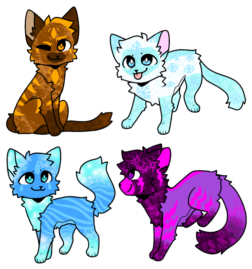 free adopts Elemental Cats by shelbydawolf on DeviantArt