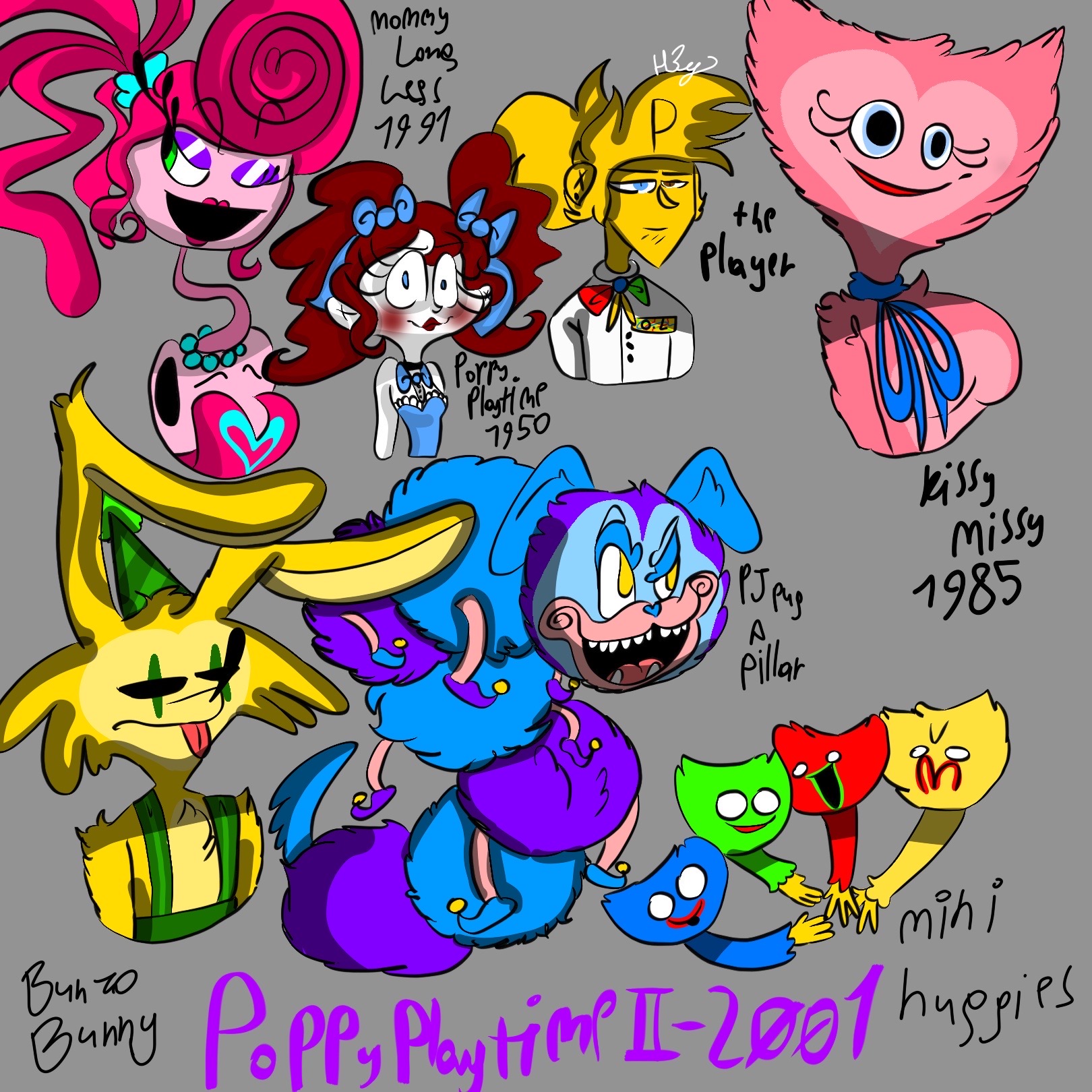 Poppy Playtime) All Characters (Chapter 2) by lopez765 on DeviantArt