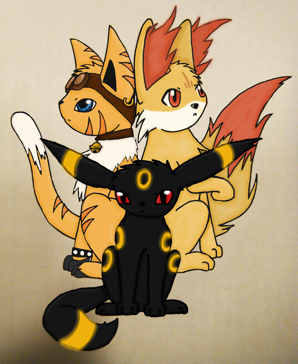 Rio, umbreon and fennekin ^^