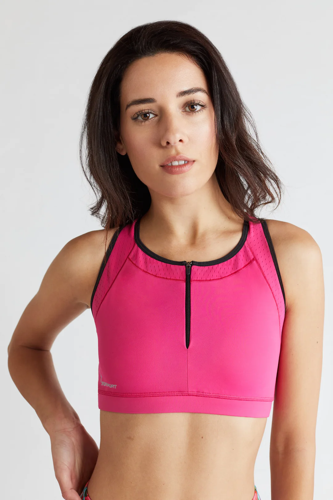 Rose and Black Wire-Free Sports Bra