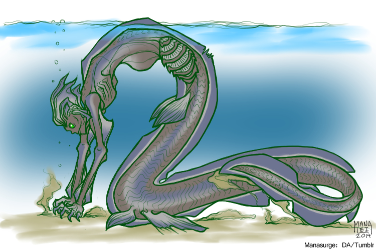 Frilled Shark Mermaid by Manasurge