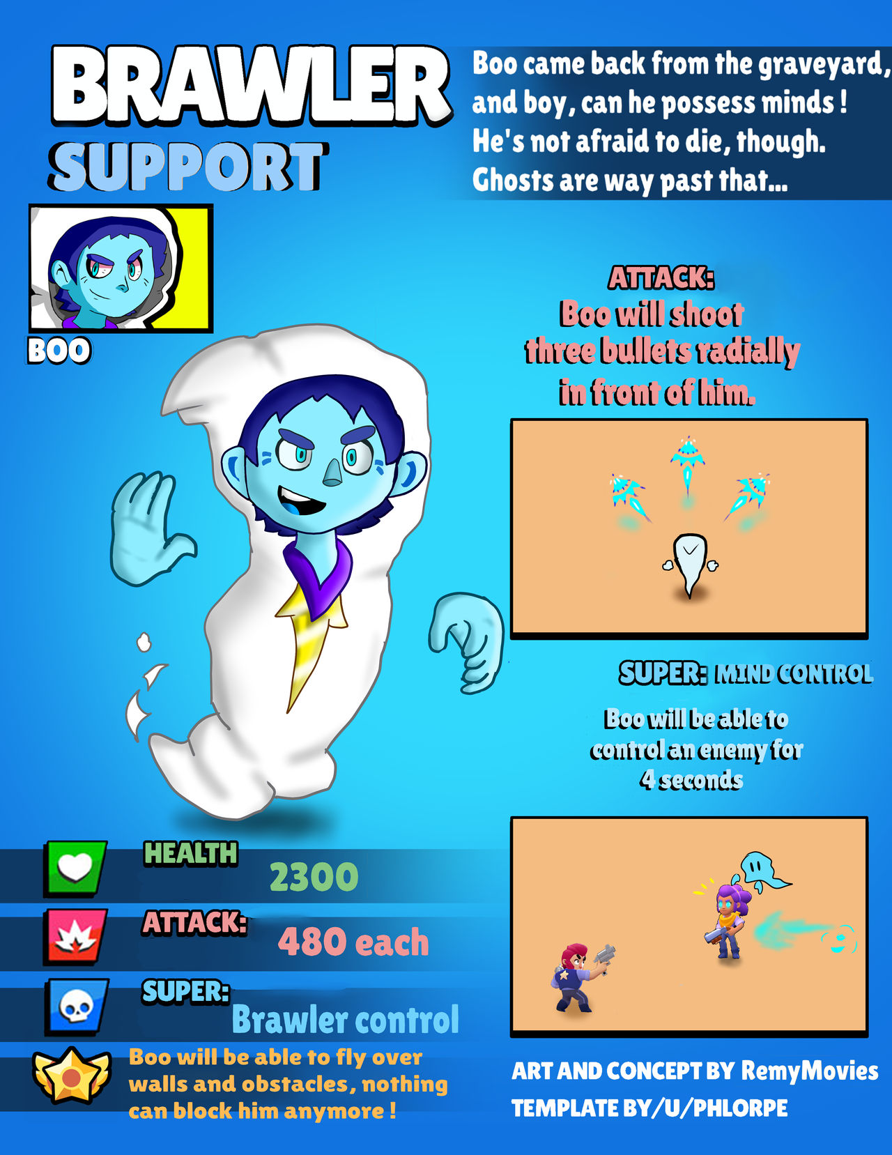 Brawl Stars Character Idea Concept Boo By Andreskiremy On Deviantart - brawl stars new fan characters concept