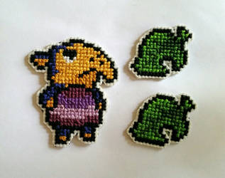 Cyrano and New Leaf Iron-On Cross Stitch Patches