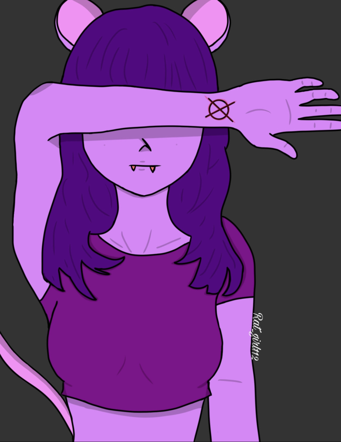 I drew an old OC (Ratty)