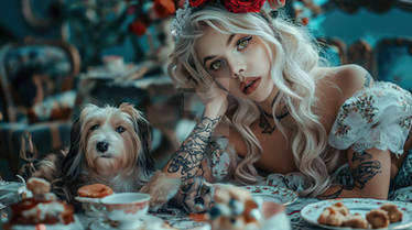 Alice in Wonderland with her dog 02