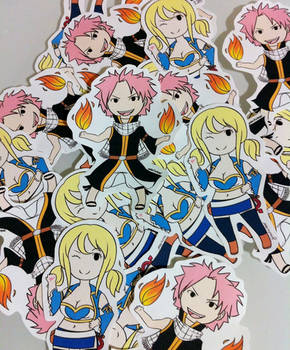 Lucy Heartfilia and Natsu Dragneel Stickers