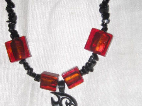 Tribal black and red Necklace