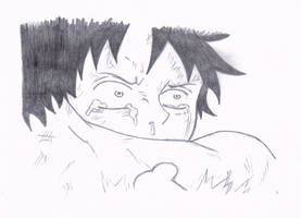 Luffy Cry And Ace Pencil