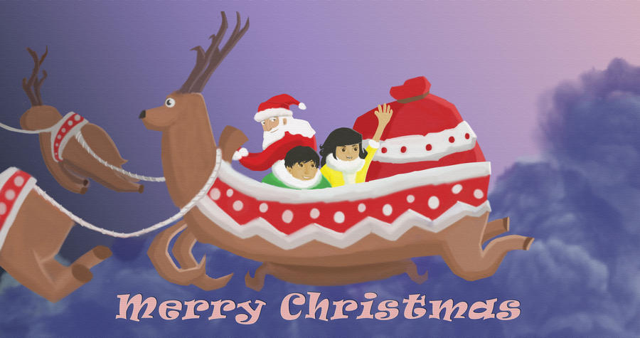 Santa Riding A Drawing Santa Ride by dronaldo on DeviantArt