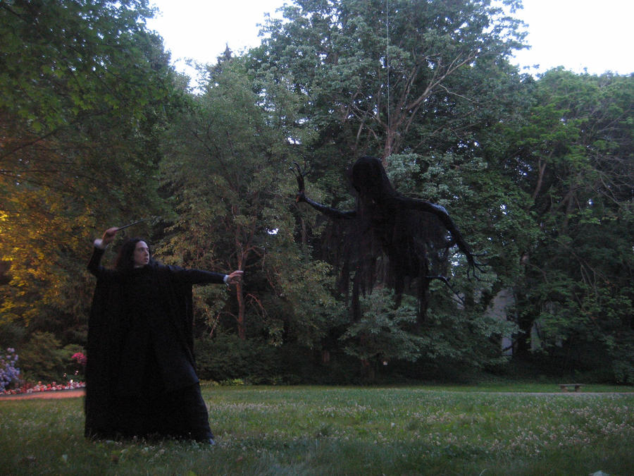 Severus Snape fighting a Dementor