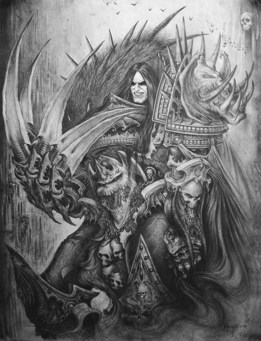 Konrad Curze, The Dark King by David Severeide (acrylic on canva) :  ImaginaryWarhammer