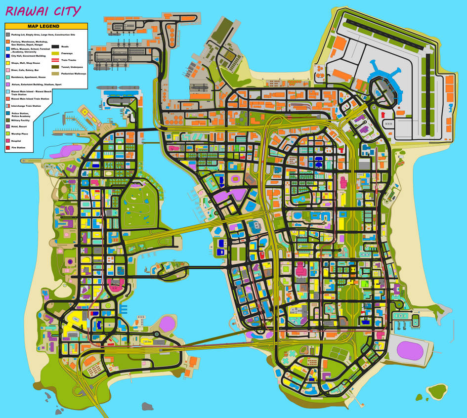 Riawai City Map with Legend by ThePras007 on DeviantArt