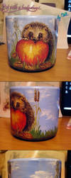 Pot with a hedgehog by matarioshka