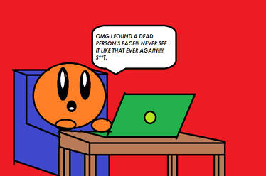 Orange Kirby's Reaction to a dead person.