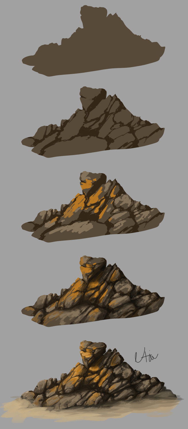 Exploding Rock Tutorial Drawing How To Draw Rocks Step By Step