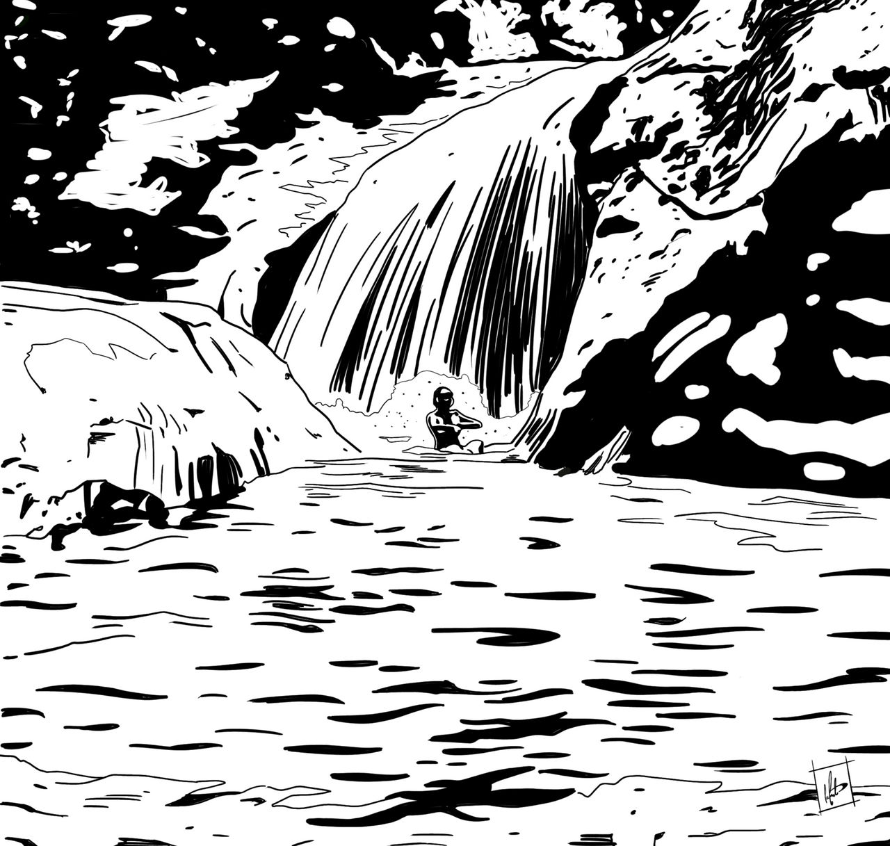 Waterfall bath