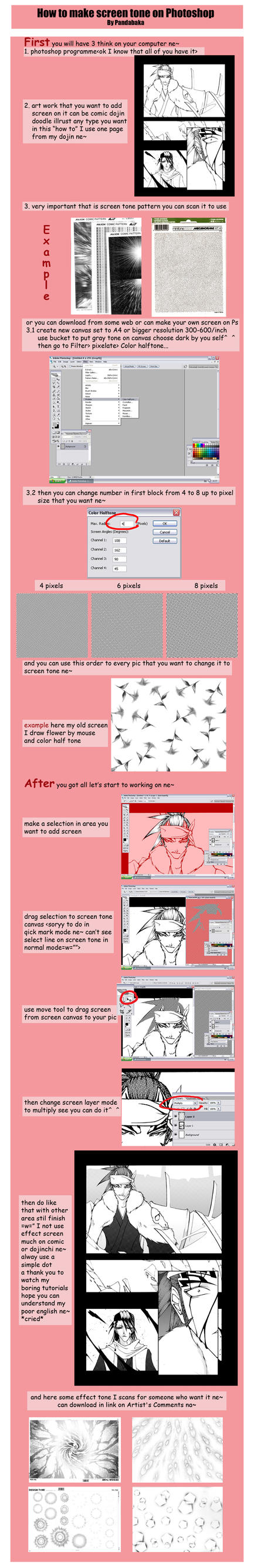 how to screentone for begining by pandabaka
