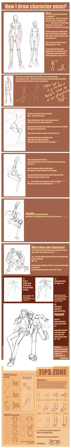 How I draw char. pose by pandabaka