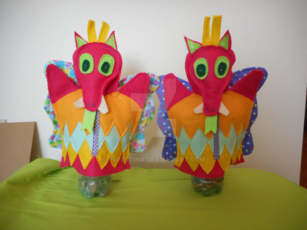 Pink Dragon Puppets by Puppetina on DeviantArt
