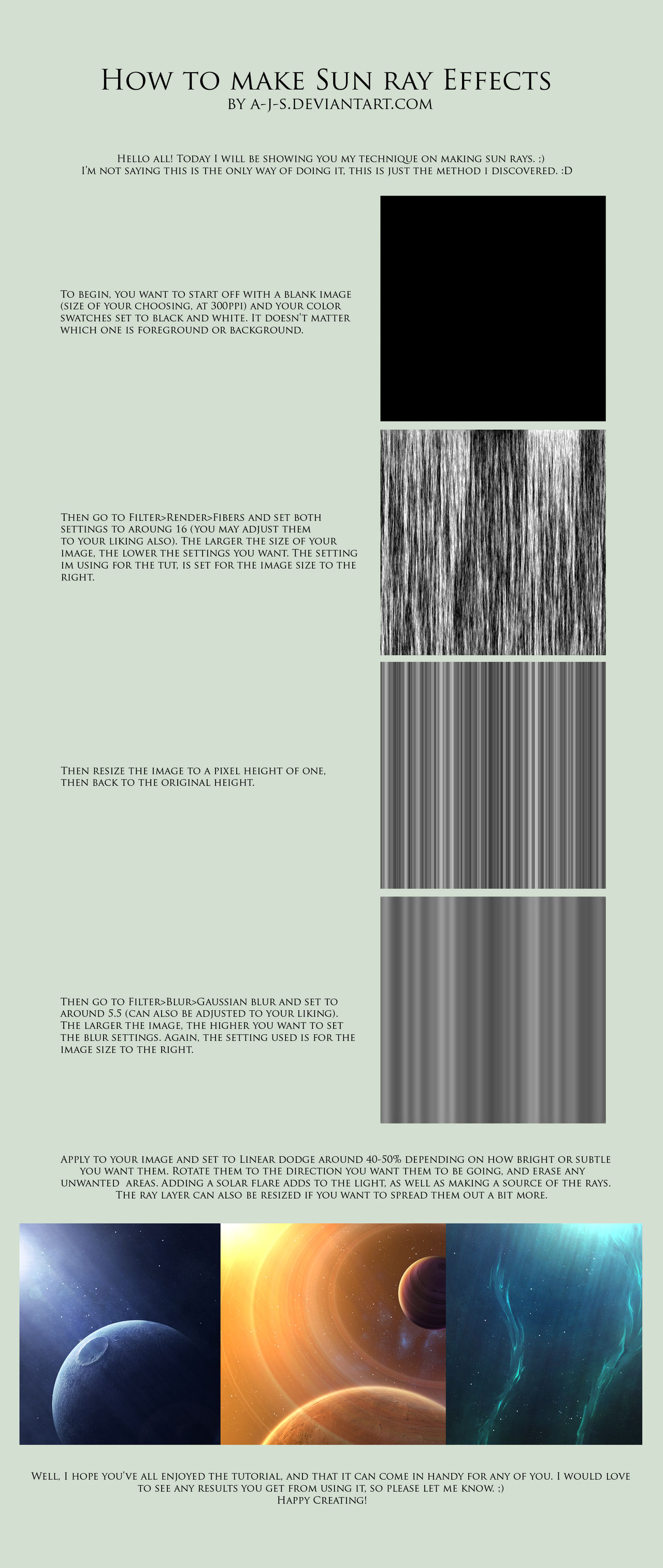 Sun ray tutorial