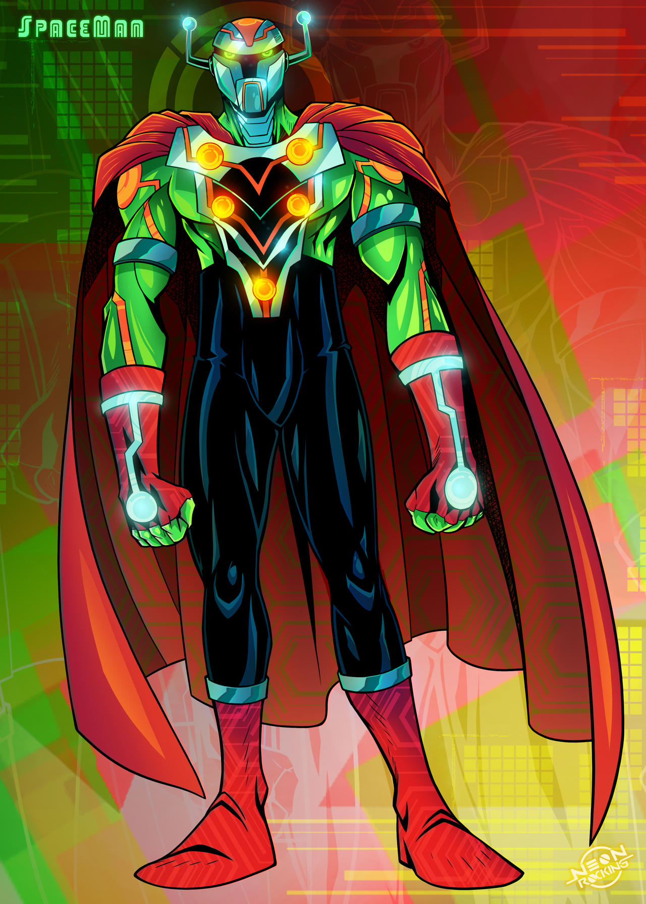 Horizontal Spaceman Spaceman by NeonRockingVisuals on DeviantArt