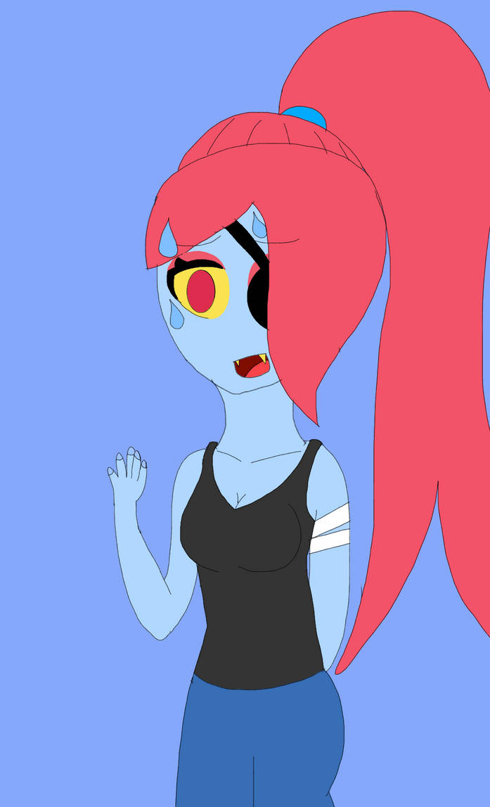 Undyne with Color and Background by Maggie-The-Inkling on DeviantArt