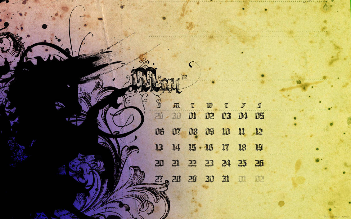 May 2007 Calendar By Kriegs On DeviantArt may-2007-calendar-by-kriegs-on-deviantart