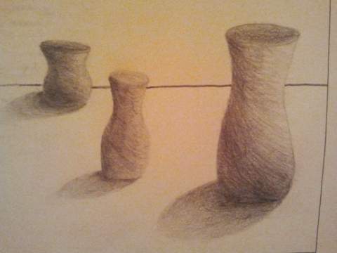 Intro to 2D Exam: Part IV: 3 Vases with Shading