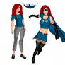 Blue bird superheroine (woman and superheroine)