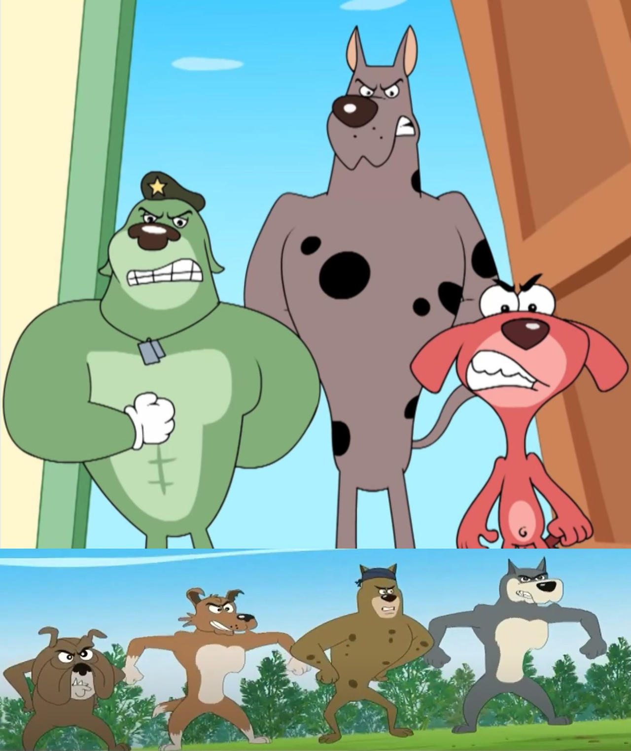 Ballu, Don, and Colonel confront Boris's Gang by Wobbley on DeviantArt