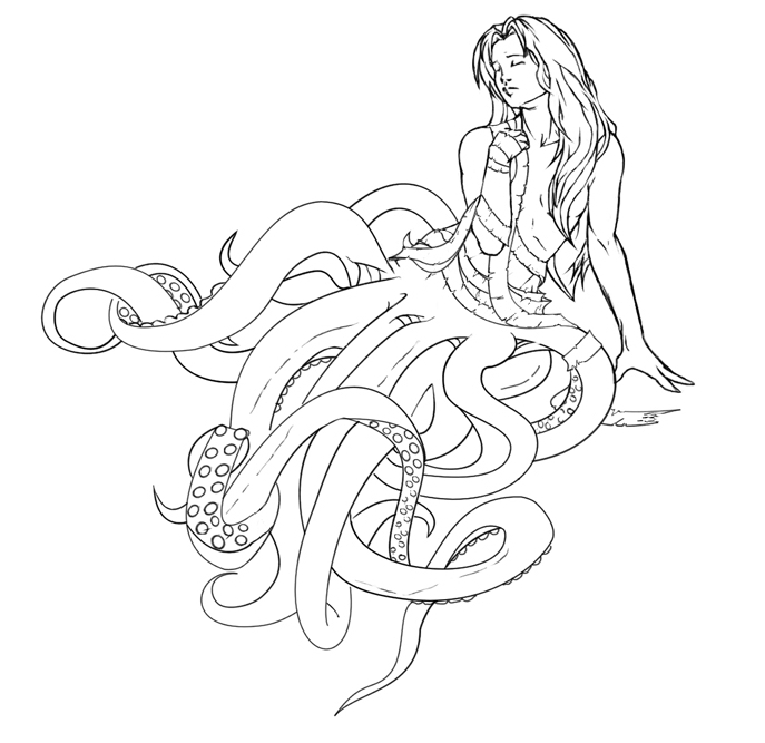 Girl with tentacles version 2