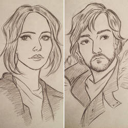 Jyn Erso and Cassian Andor