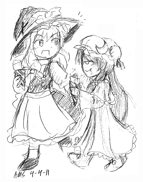 Free Sketch-Marisa n Patchouli