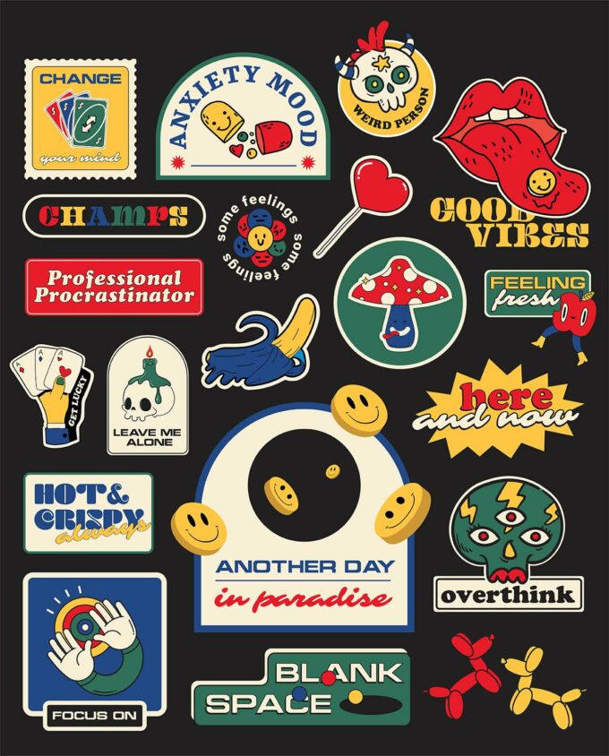 Word Clippings: Retro Stickers and Headlines – 50 Pieces » Dirtybarn