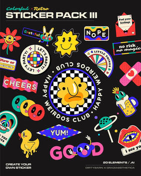 Colorful and Retro Sticker Pack III