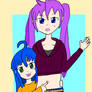 Konata and Kagami belly button play