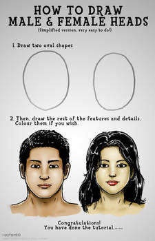 How To Draw Male and Female Heads