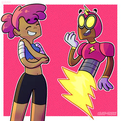 Enid and Sparko [ok.ko let's be heroes FanArt ]