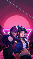 K/DA Evelynn and Akali Iphone Lockscreen